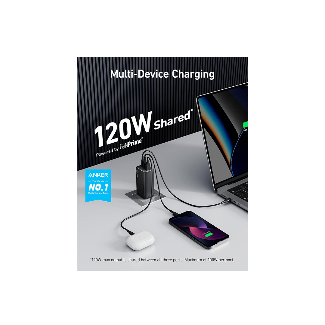 Anker 737 GaNPrime 120W Charger -  Black in Qatar Anker 737 GaNPrime 120W Charger -  Black in Qatar